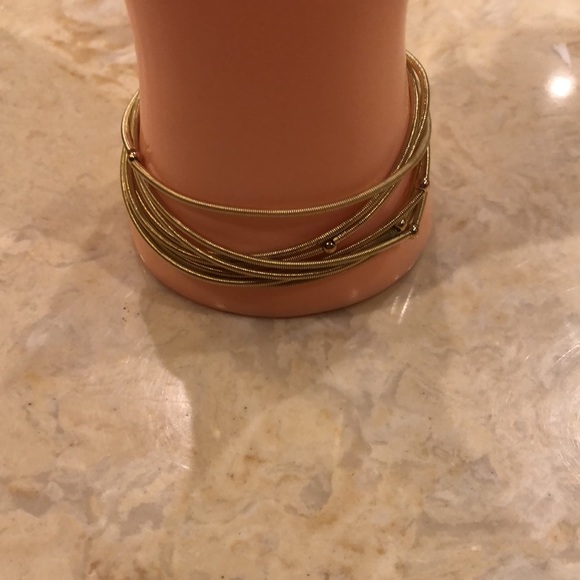 Coco+Carmen Cross Multi Strand Gold Stretch Bracelet/NWT - Picture 2 of 4